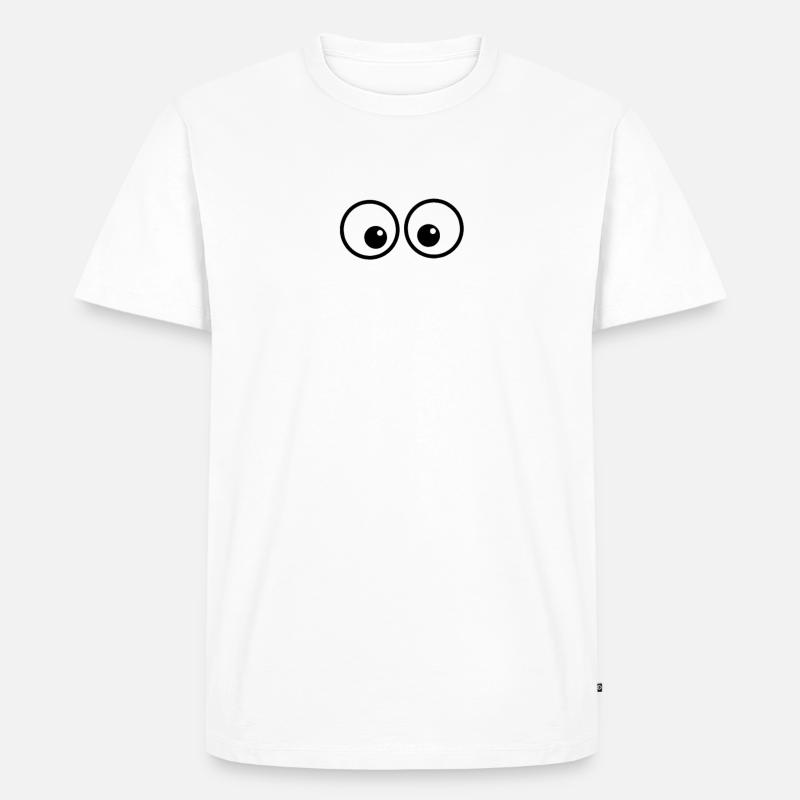 Augen-Duo im Comicstil - Männer Premium Bio T-Shirt - Weiß