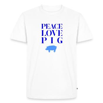 Pig Tee, Animal Lover Shirt, Pig Tee - T-shirt Premium bio Homme - blanc - Devant - Nico (187cm)
