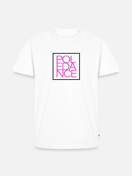 Pole Dance Text - Square - Men's Premium Organic T-Shirt - white