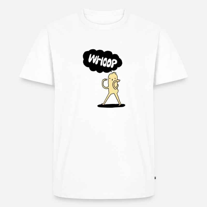 whoop woop - Comic - Cartoon - Funny - Ekologiczna koszulka męska Premium - biały