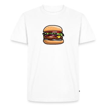 Comic Burger Hamburger Meat Patty Cheese Tomato - Men's Premium Organic T-Shirt - white - Front - Nico (187cm)