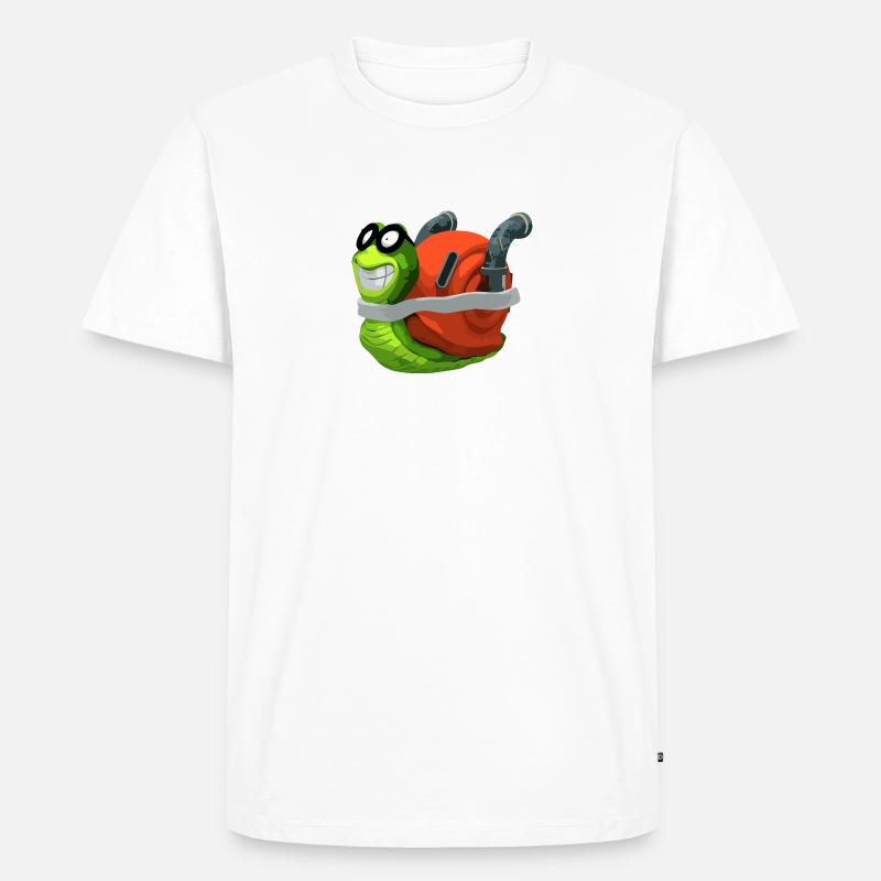 SchneckenMops - Männer Premium Bio T-Shirt - Weiß