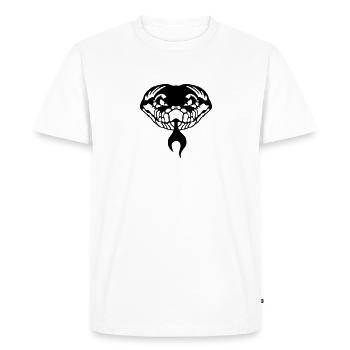 serpent tribal langue vipere 1202 - T-shirt Premium bio Homme - blanc - Devant - Nico (187cm)