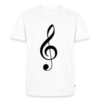 Clé de sol Clef - T-shirt Premium bio Homme - blanc - Devant - Nico (187cm)
