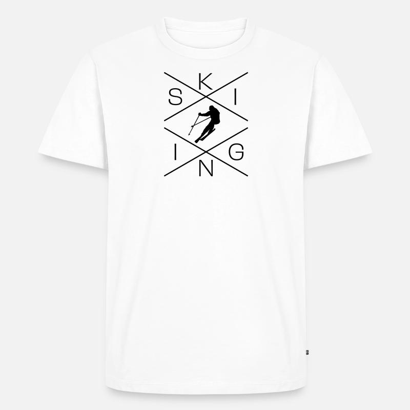 Ski - Männer Premium Bio T-Shirt - Weiß