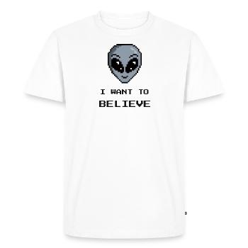 I want to believe "tshirtlogs" geek xfiles - Men's Premium Organic T-Shirt - white - Front - Nico (187cm)