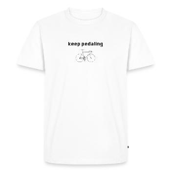 continuer à pédaler vélo de route vintage - T-shirt Premium bio Homme - blanc - Devant - Nico (187cm)