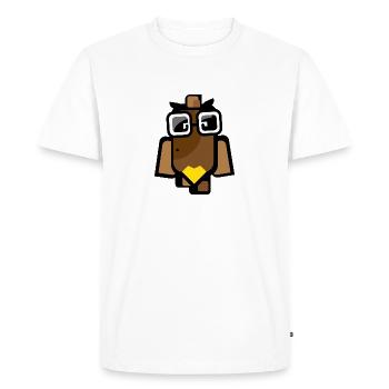 « Nerdbird » - T-shirt Premium bio Homme - blanc - Devant - Nico (187cm)