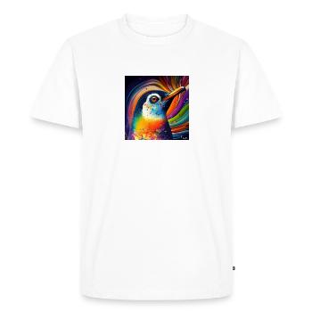 Colored penguin, unique design, - Men's Premium Organic T-Shirt - white - Front - Nico (187cm)