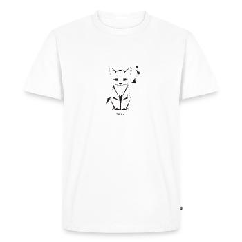 Chat origami - T-shirt Premium bio Homme - blanc - Devant - Nico (187cm)