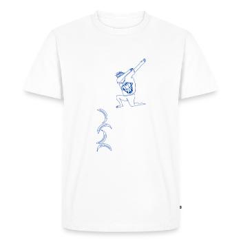 Chimpanzés et bananes - T-shirt Premium bio Homme - blanc - Devant - Nico (187cm)