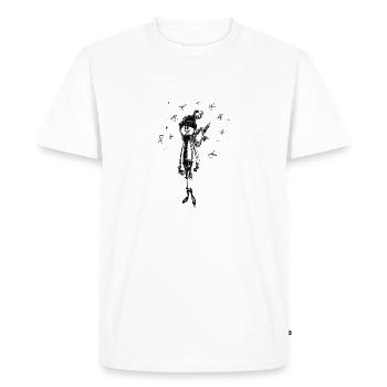 Dessin garçon dans la neige - T-shirt Premium bio Homme - blanc - Devant - Nico (187cm)