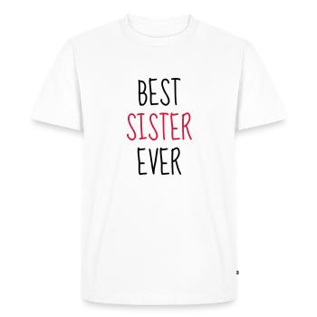 Soeur Soeurette Frère Naissance Bébé Sœur - T-shirt Premium bio Homme - blanc - Devant - Nico (187cm)