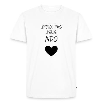 adolescent / enfant / ado / adolescente - T-shirt Premium bio Homme - blanc - Devant - Nico (187cm)