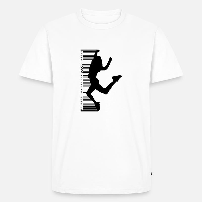 Dancer in QR code style (2) - Men's Premium Organic T-Shirt - white