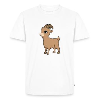 Chèvre - T-shirt Premium bio Homme - blanc - Devant - Nico (187cm)