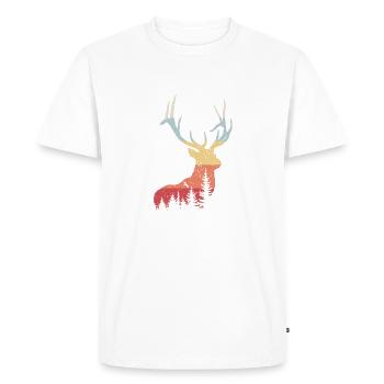 Deer - Men's Premium Organic T-Shirt - white - Front - Nico (187cm)