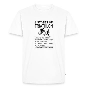 Triathlon Natation Bike Run - T-shirt Premium bio Homme - blanc - Devant - Nico (187cm)