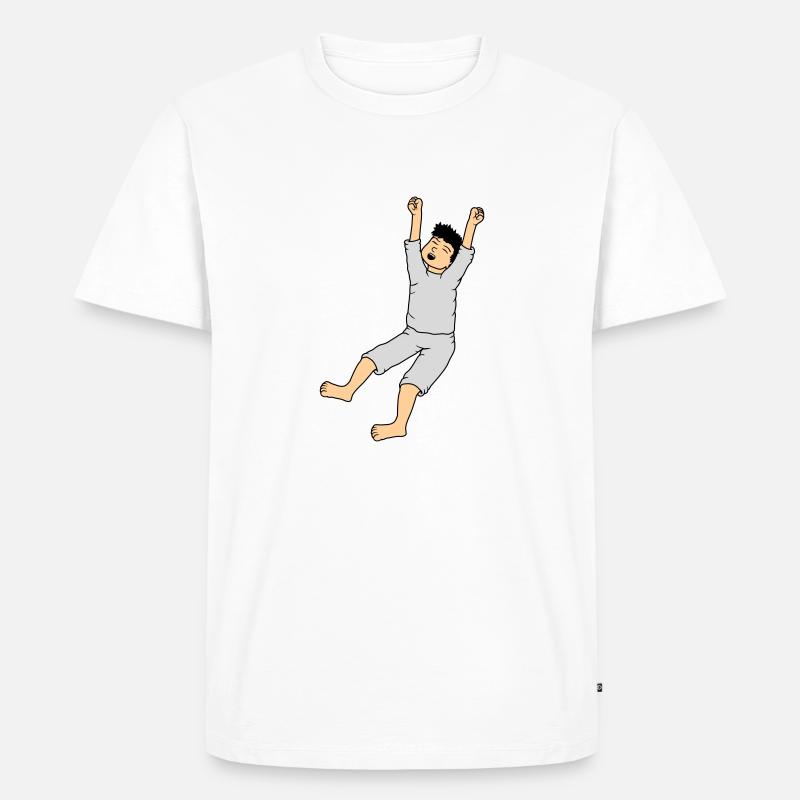 Mann im Schlafanzug - Männer Premium Bio T-Shirt - Weiß