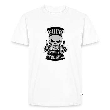 fuck your feelings citation - T-shirt Premium bio Homme - blanc - Devant - Nico (187cm)