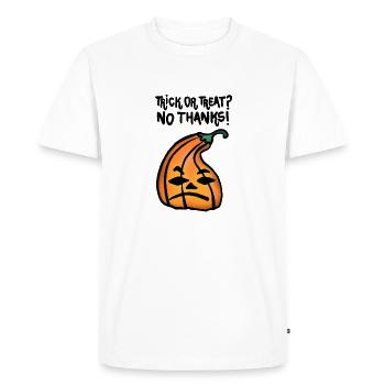 Des bonbons ou des bâtons? Non merci! - T-shirt Premium bio Homme - blanc - Devant - Nico (187cm)