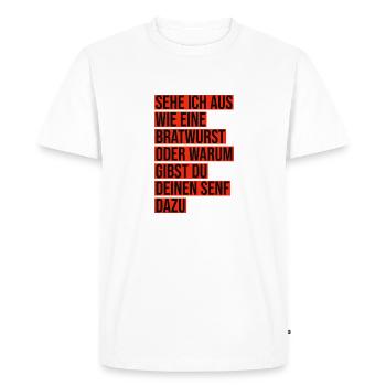 Bratwurst mustard - Men's Premium Organic T-Shirt - white - Front - Nico (187cm)
