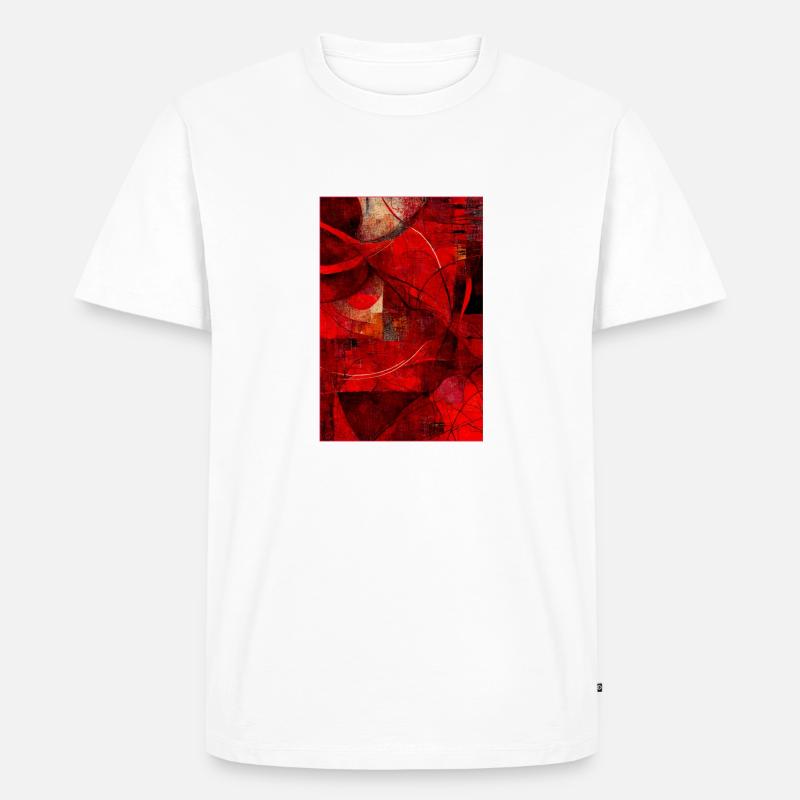 Fabric red pattern abstract - Männer Premium Bio T-Shirt - Weiß