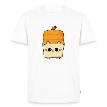 Toast Cat Kitty Bread Cat - T-shirt Premium bio Homme - blanc - Devant - Nico (187cm)