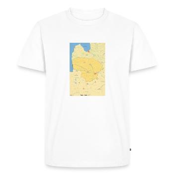 Carte de la Lituanie avec les villes, les routes, les rivières, les lacs - T-shirt Premium bio Homme - blanc - Devant - Nico (187cm)