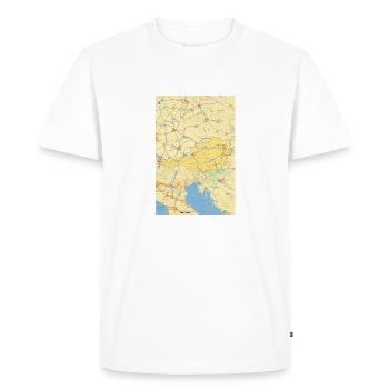 Carte de l’Autriche avec les villes, les routes, les rivières, les lacs - T-shirt Premium bio Homme - blanc - Devant - Nico (187cm)