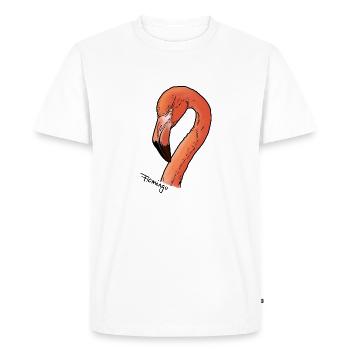 Flamingo - Head - Men's Premium Organic T-Shirt - white - Front - Nico (187cm)