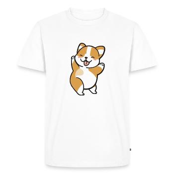 Kawaii Cute Happy Colorful Dog Dancing - Men's Premium Organic T-Shirt - white - Front - Nico (187cm)
