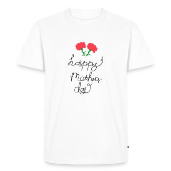 Happy mother's day handwritten lettering - Men's Premium Organic T-Shirt - white - Front - Nico (187cm)