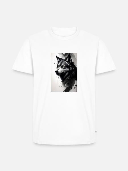 Wölfin - Männer Premium Bio T-Shirt - Weiß