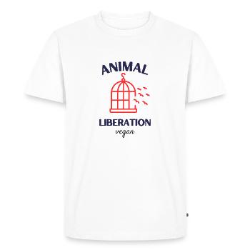Animal Liberation, végétalien - T-shirt Premium bio Homme - blanc - Devant - Nico (187cm)