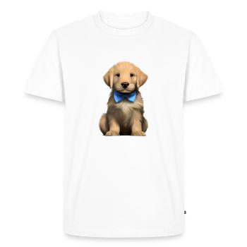 Propriétaires de chiens Golden Retriever chiots chiens - T-shirt Premium bio Homme - blanc - Devant - Nico (187cm)