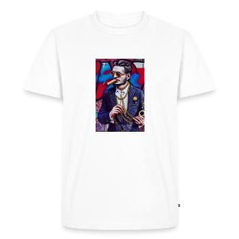 Homme en costume | graffiti pop art moderne - T-shirt Premium bio Homme - blanc - Devant - Nico (187cm)