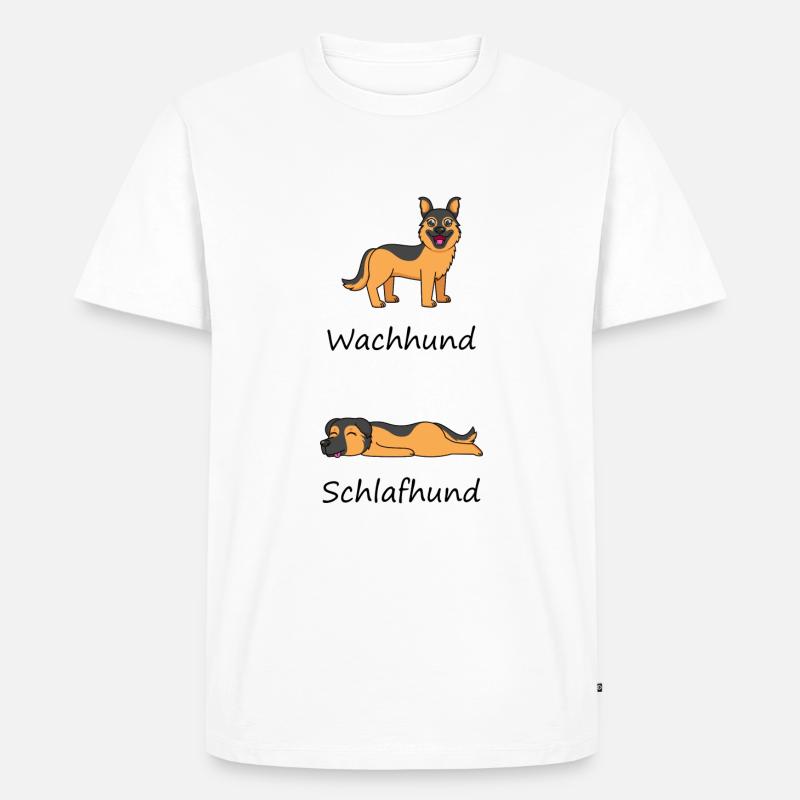 Schlafhund - Männer Premium Bio T-Shirt - Weiß