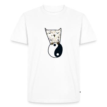 Hibou et yin yang - T-shirt Premium bio Homme - blanc - Devant - Nico (187cm)