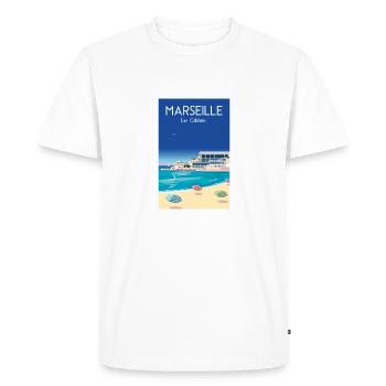MARSEILLE LES CATALANS - T-shirt Premium bio Homme - blanc - Devant - Nico (187cm)