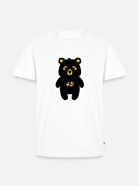 Studio 49 Schwarz-Gelber Bär - Männer Premium Bio T-Shirt - Weiß
