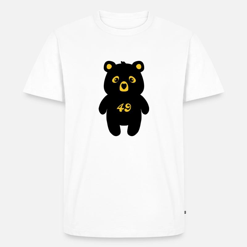 Studio 49 Schwarz-Gelber Bär - Männer Premium Bio T-Shirt - Weiß
