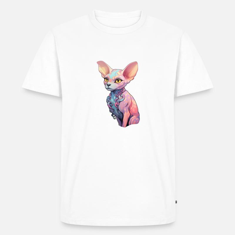 Sphinx-Katze - Männer Premium Bio T-Shirt - Weiß