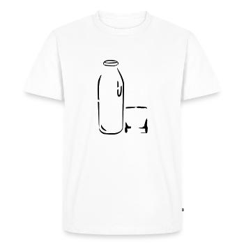 Verre de bouteille de lait - T-shirt Premium bio Homme - blanc - Devant - Nico (187cm)