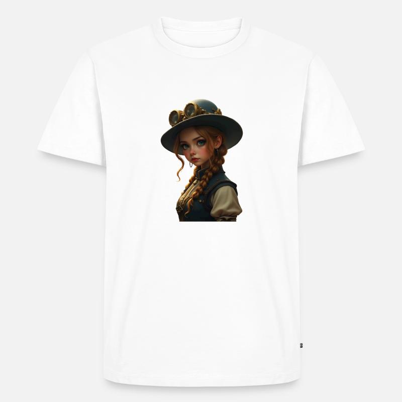 Ms. Fox Steampunk - Männer Premium Bio T-Shirt - Weiß