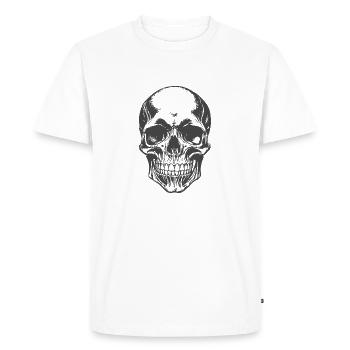 Crâne - T-shirt Premium bio Homme - blanc - Devant - Nico (187cm)