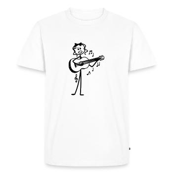 Guitar and singing girl stickgirl - Men's Premium Organic T-Shirt - white - Front - Nico (187cm)