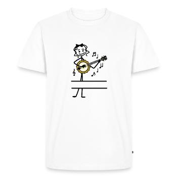 Banjo joueur fille bannière - T-shirt Premium bio Homme - blanc - Devant - Nico (187cm)