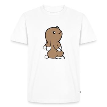 Le lapin lève les yeux en regardant les étoiles - T-shirt Premium bio Homme - blanc - Devant - Nico (187cm)