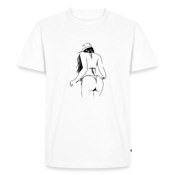 dame en bikini - T-shirt Premium bio Homme - blanc - Devant - Nico (187cm)